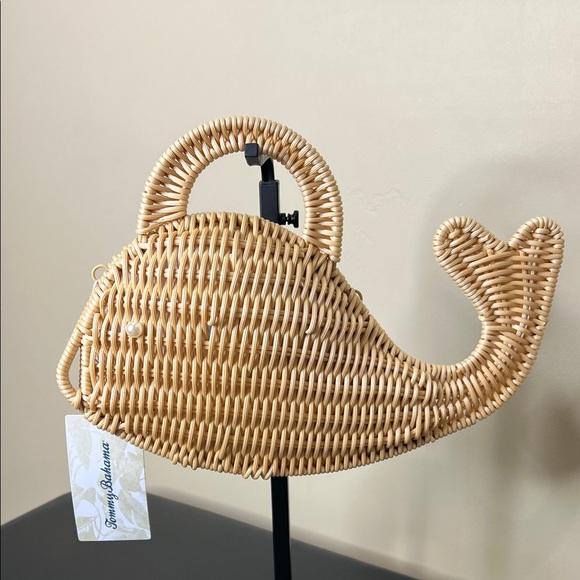 Tommy Bahama Handbags - Tommy Bahama | 🐳 Wicker Woven Whale Bag w/ Crossbody Strap